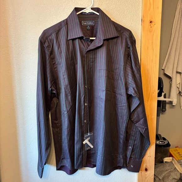 Paul Fredrick Men's Striped Dress Three Shirt Bundle Sz 15 1/2 34-35 - Picture 3 of 10